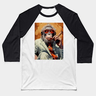 Cigar Smoking Orangutan: Sophisticated Orangutan Charm Baseball T-Shirt